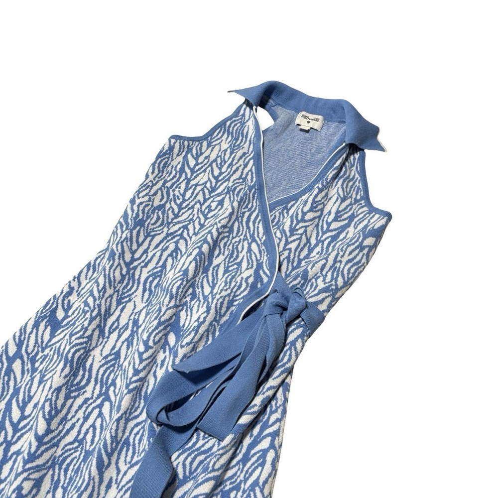 Diane von Furstenberg DVF x Target Blue White Coastal Wrap Dress XXS Length 43" - Picture 4 of 6